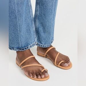 Reformation Ludo Strappy Tan Leather Sandals Size 9